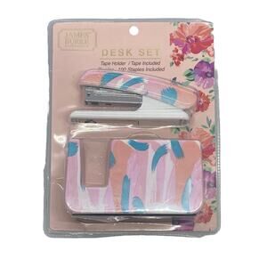 James Burke Collection Desk Accessory Set Stapler 100 Staples Tape Holder New